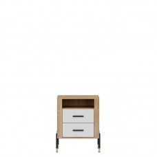 Naktskapīts DANTE DT22, Ozols cremona/Balts matēts/Melns